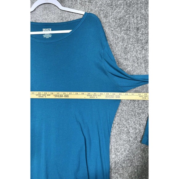 Duluth Trading Longtail Tee T-Shirt Womens XL Teal Cotton Long Sleeve Crewneck - Picture 6 of 6